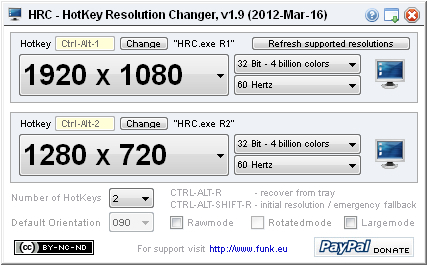 Display resolution manager serial number